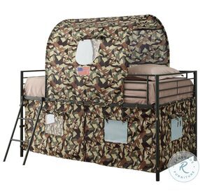 Camouflage Army Green Tent Loft Bed