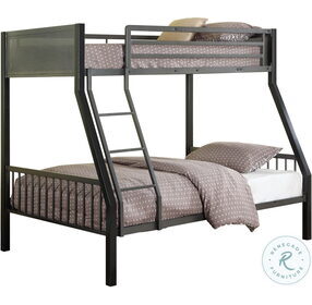 Meyers Gunmetal and Black Twin Over Full Bunk Bed