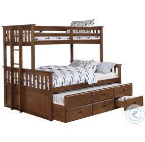 Atkin Weathered Walnut Twin XL Over Queen Bunk Bed