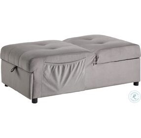 Garrell Brownish Gray Lift Top Storage Bench With Pull Out Bed