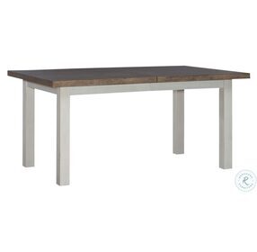 Amberly Oaks Barley Brown And Linen White Rectangular Leg Extendable Dining Table