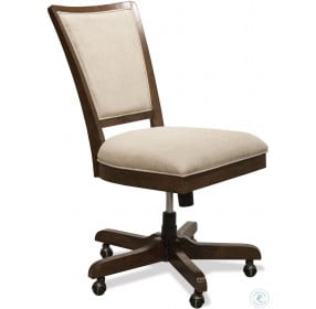Vogue Plymouth Brown Oak Upholstered Desk Chair