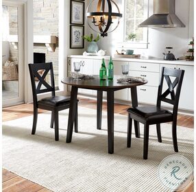 Thornton II Black And Brown Russet 3 Piece Extendable Dining Room Set