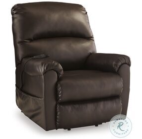 Shadowboxer Chocolate Faux Leather Power Lift Recliner