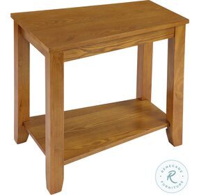 Elwell Oak Wedge Shaped Chairside Table