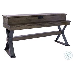 Sonoma Road Weathered Beaten Bark And Antique Pewter Metal Console Bar Table