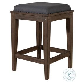 Sonoma Road Weathered Beaten Bark And Antique Pewter Metal Console Stool
