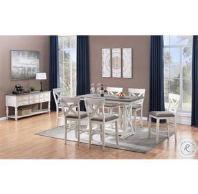 Bar Harbor II Cream Extendable Counter Height Dining Room Set