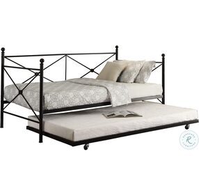 Jones Black Metal Twin Daybed with Trundle