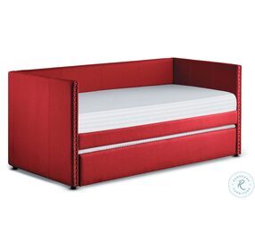 Therese Red Twin Daybed with Trundle