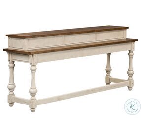 Morgan Creek Antique White And Wire Brushed Tobacco Console Bar Table