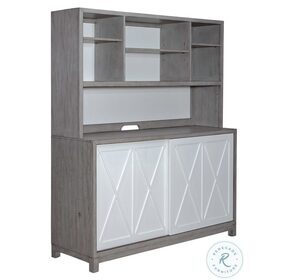 Palmetto Heights Two Tone Shell White and Driftwood Server With Hutch