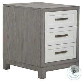 Palmetto Heights Two Tone Shell White and Driftwood 3 Drawer Chairside Table
