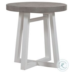 Palmetto Heights Two Tone Shell White and Driftwood Round End Table
