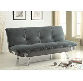 Odel Grey Velvet Bluetooth Full Sofa Bed