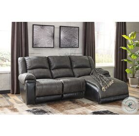 Nantahala Slate 3 Piece Reclining Sectional with Chaise