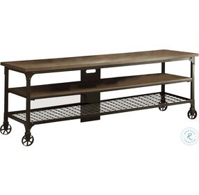 Millwood Weathered Natural And Rustic Black 65" TV Stand