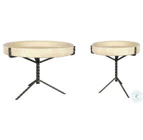 Lucia White and Black 17" Occasional Table Set