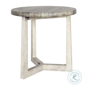 Halden Gray And White Round End Table