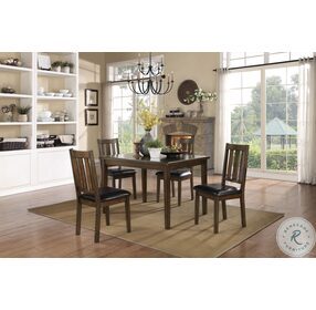 Mosely Dark Brown Cherry 5 Piece Pack Dining Set