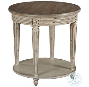 Southbury Fossil and Parchment Round End Table