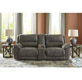 Cranedall Quarry Power Reclining Loveseat with Console and Power Headrest