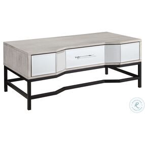 Gabby White And Black 1 Drawer Cocktail Table