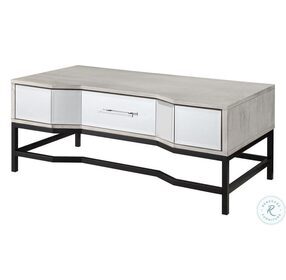 Gabby White And Black 1 Drawer Cocktail Table