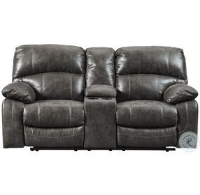 Dunwell Steel Power Reclining Console Loveseat with Adjustable Headrest
