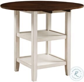 Kiwi White Wash And Dark Cherry Drop Leaf Counter Height Dining Table