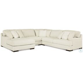 Zada Ivory 4 Piece Sectional with LAF Chaise