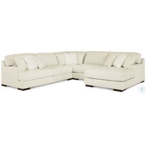 Zada Ivory 4 Piece Sectional with RAF Chaise