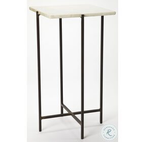 Nigella Square Marble and Metal Accent Table