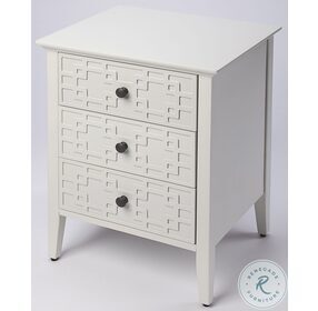 Kinsley Glossy White 3 Drawer Accent Chest
