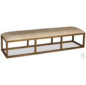 Long Hall Beige Leather Bench