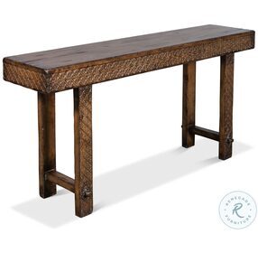 Honeycomb Brown Cross Console Table