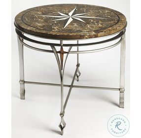 Regina Browns Fossil Stone and Metal Foyer Table