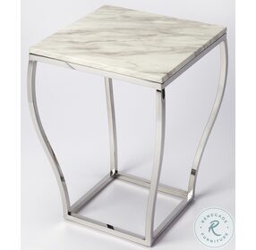 Haley Silver Marble and Metal End Table