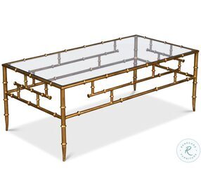 52851 Gold 48" Faux Bamboo Metal Cocktail Table