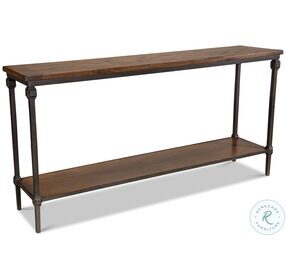 Hunter Brown Parquet Double Console Table
