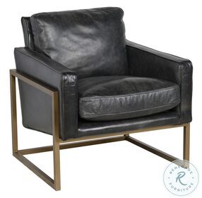 Ken Black And Brown Leather Club Chair