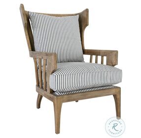 Lawrence Brown And Blue Striped Accent Chair