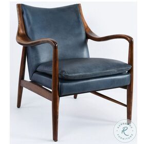 Kiannah Blue Leather Club Chair