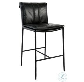 Mayer Black Leather 26" Counter Height Stool