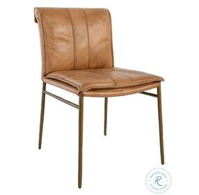 Mayer Tan Leather Dining Chair Set of 2