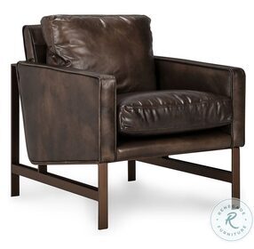 Chazzie Brown Leather Club Chair