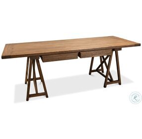 Sawhorse Natural Polished Old Pine Desk