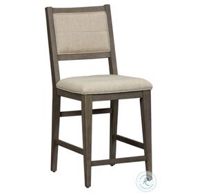 Crescent Creek Weathered Gray Upholstered Counter Height Chair Set of 2