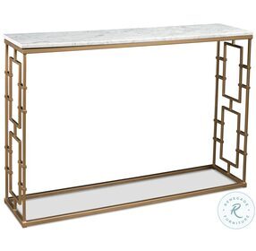 Brass Gate White Marble Console Table