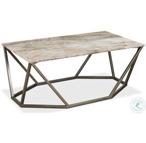Trapezoid Black Marble Top Cocktail Table